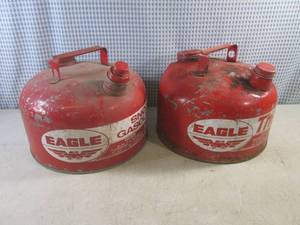 lot 283 image: (EW3) 2 - Metal Eagle 2 12 Gallon Gas Cans