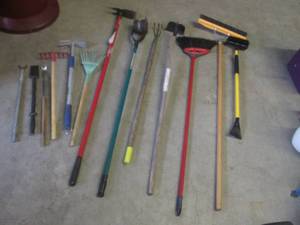 lot 301 image: (EW1) YardGarden Tools, Brooms Etc...