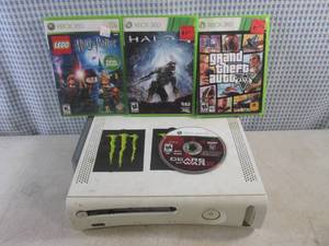 lot 303 image: (F-0) XBox 360 Console and Games - No Cords Etc - Untested  As-Is
