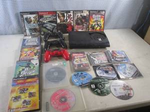 lot 307 image: (A-2) PS3 Game Console, Controllers and Assortment of Playstation Types Games - No Cords - Untested  AsIs