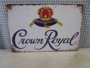 lot 12 image: (FS) Crown Royal Tin Sign 11 34 x 7 34