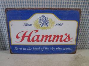 lot 15 image: (FS) Hamms Beer Tin Sign 11 34 x 7 34