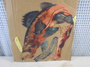 lot 22 image: (FS) Laser Cut Metal Fish 10 W x 11 H