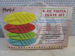 lot 42 image: (CS) Parini 4pc Fiesta Plate Set...