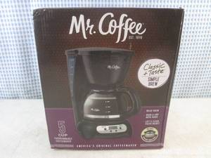 lot 50 image: (CSB) Mr Coffee 5-Cup Programmable Coffee Maker