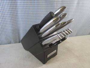 lot 54 image: (G-1) Food Network Kitchen Knife Set with Block HolderOrganizer