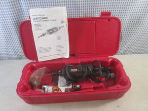lot 57 image: (D-3) Craftsman Variable Speed Rotary Tool with Accessories and Case - Works
