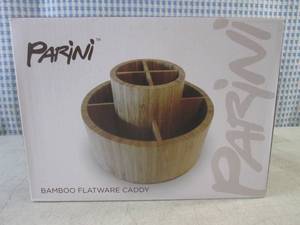lot 59 image: (CSB) Parini Bamboo Flatware Caddy...