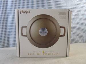 lot 78 image: (BS) Parini Golden Oil Cast-Iron 2.4 Qt Dutch Oven