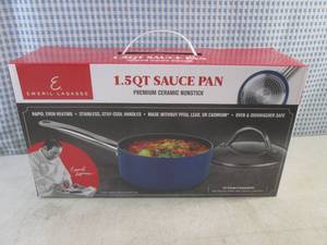 lot 111 image: (BSB) Emeril Lagasse 1.5 Qt Ceramic Non-Stick Sauce Pan