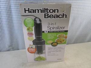 lot 113 image: (BSB) Hamilton Beach 3-In-1 Spiralizer 2-Speed Electric Slicer