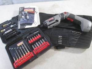 lot 125 image: (EW3) Craftsman 7.2V Rechargable Drill and Craftsman Drill and Driver Bit Set