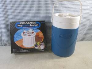 lot 135 image: (F-0) Inflatable Keg Kooler Bucket and Igloo 1 Gallon Beverage Cooler