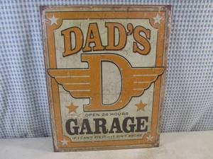 lot 313 image: (FS) Dads Garage Tin Sign 16 x 11 12 - New In Wrap