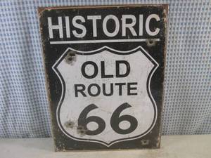 lot 321 image: (FS) Historic Old Route 66 Tin Sign 16 x 11 12 - New In Wrap