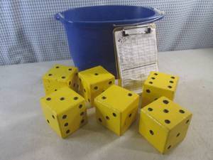 lot 332 image: (EW5) Yard Yahtzee Game Dice with Score Sheets