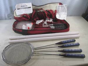 lot 333 image: (EW3) Halex Badminton Set with Bag Plus 4 Extra Wilson Rackets