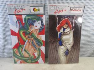 lot 337 image: (EC1) 2 Rocket USA Metal Art Shi and Dawn New In Packaging 10 14 x 15 34