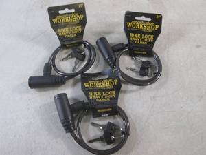 lot 339 image: (EC1) 3 - 21 Bike Lock Cables...