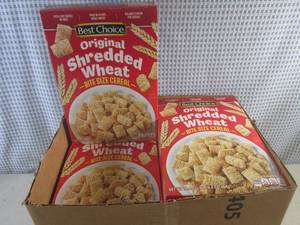 lot 345 image: (C-1) 8 Boxes Shredded Wheat Bite Size Cereal 16.4oz Boxes Past Date