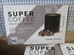 lot 356 image: (B-3) 6 Boxes Super Coffee Dark Roast Brew Cups 10 Cups per Box Past Date