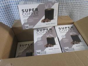 lot 357 image: (B-3) 6 Boxes Super Coffee Dark Roast Brew Cups 10 Cups per Box Past Date