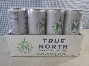 lot 364 image: (B-1) 12 Cans True North Cucumber Lime Pure Energy Seltzer 12oz Best by March 2024