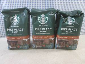 lot 370 image: (C-1) 3 Bags Starbucks Oike Place Medium Roast Ground Coffee 12oz Past Date