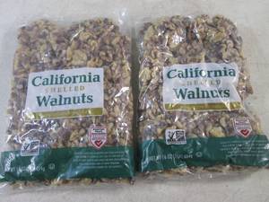 lot 377 image: (B-3) 2 Pounds California Shelled Walnuts 2 - 1 Pound Bags Best by Aug 2024