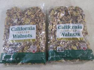 lot 378 image: (B-3) 2 Pounds California Shelled Walnuts 2 - 1 Pound Bags Best by Aug 2024