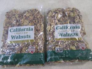 lot 379 image: (B-3) 2 Pounds California Shelled Walnuts 2 - 1 Pound Bags Best by Aug 2024