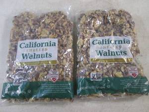 lot 381 image: (B-3) 2 Pounds California Shelled Walnuts 2 - 1 Pound Bags Best by Aug 2024