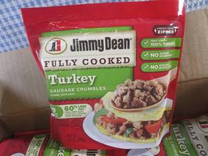 lot 385 image: (FRZ) Case 6 Bags Frozen Jimmy Dean Fully Cooked Turkey Sausage Crumbles 9.6oz Past Date