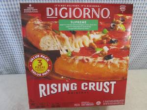 lot 393 image: (FRZ) Frozen Digiorno Supreme 3 Pizza Value Pack Rising Crust Original Best by July 2024