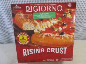 lot 394 image: (FRZ) Frozen Digiorno Supreme 3 Pizza Value Pack Rising Crust Original Best by July 2024