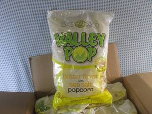 lot 407 image: (D-2T) Case of 6 Bags Valley Pop Butter Flavored with Sea Salt Popcorn 6.5oz Past Date