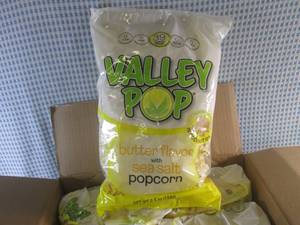 lot 408 image: (D-2T) Case of 6 Bags Valley Pop Butter Flavored with Sea Salt Popcorn 6.5oz Past Date