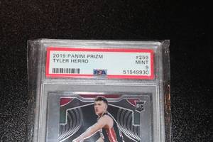 lot 18 image: 2019-20 Prizm Tyler Herro #259 Rookie Card PSA 9