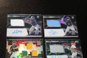 lot 47 image: 2021 Spectra Jersey Relic & Autograph Baseball Card Lot  6 Relics & Autographs