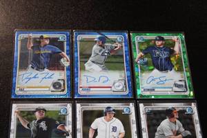 lot 60 image: Bowman Chrome Autograph Prospect & Rookie Baseball Card Lot  9 Autographs