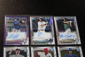 lot 61 image: Bowman Chrome Autograph Prospect & Rookie Baseball Card Lot  9 Autographs