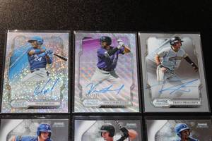 lot 62 image: Bowman Sterling Autograph Prospect & Rookie Baseball Card Lot  6 Autographs
