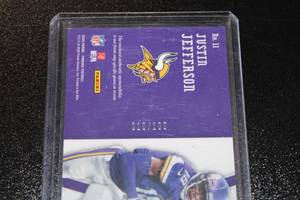 lot 102 image: 2020 Phoenix Rookie Memorabilia Jersey Relic Justin Jefferson #11 Rookie Card 10100  Only 100 Exist