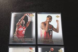 lot 113 image: 2003-04 Upper Deck Lebron James Basketball Card Lot  4 Cards