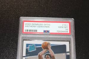 lot 115 image: 2020-21 Donruss Optic Anthony Edwards #151 Rookie Card PSA 10