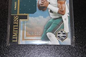 lot 94 image: 2023 Limited Limitless Materials Jalen Hurts Jersey Relic #LM-JHS 119150  Only 150 Exist