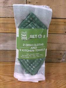lot 4 image: Chef 2 Dish Clothes 6 Kitchen Towel Set