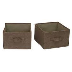 lot 122 image: Set of 2 Household Essentials Set of 2 Narrow Drawer Organizer Latte Linen
