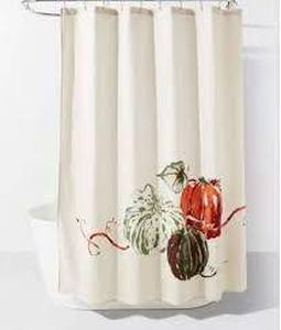 lot 110 image: Pumpkins Print Threshold Shower Curtains 72inx72in(182.8cm x 182.8cm)