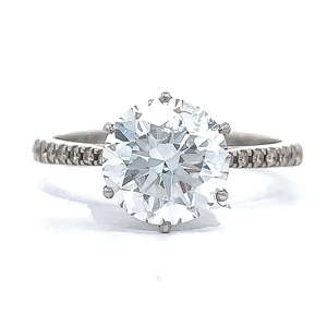 2.68 Carat Diamond Tulip Rose Pave Cathedral Ring in 18k White Gold VIDEO